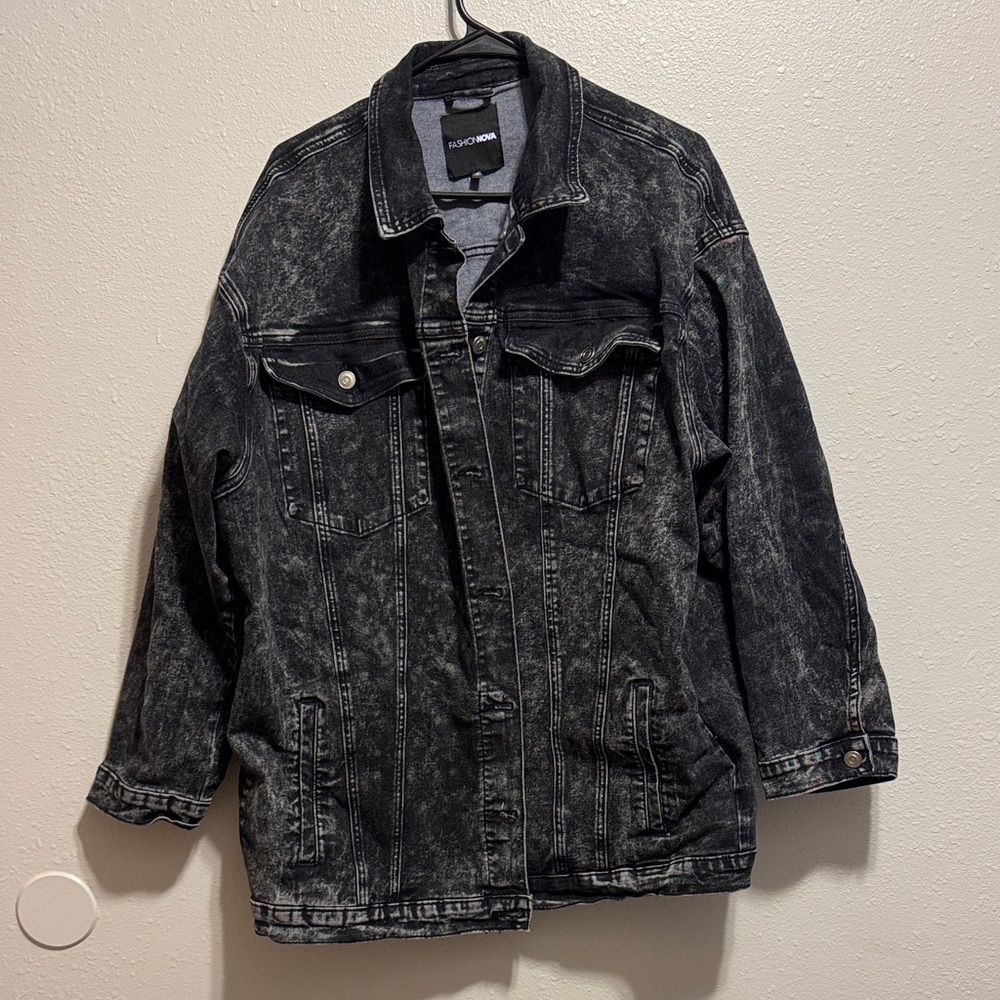 Oversized Black Denim Jacket